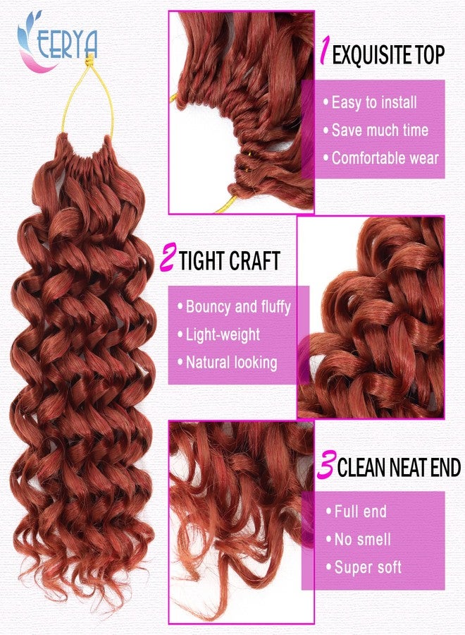 Eerya 7 Packs Auburn GoGo Curl Crochet Hair 10 Inch Copper Red Short Curly Crochet Hair for Women Water Wave Beach Curl Deep Twist Crochet Braids Synthetic Braiding Hair Extensions (10 Inch, Reddish Brown) - Image 4