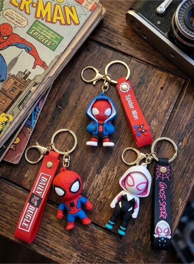 MARVEL Superhero Spider-Man 3D Keychain with Bag Charm & Strap, Durable Key Ring, Backpack & Handbag Accessory, Gift for Kids and Spider-Man Fans - Image 4