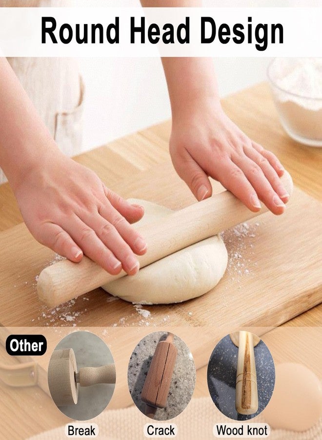 Lmoszuak French Rolling Pin Set - Natural Wooden Rolling Pins, Classic Wooden Dough Roller for for Fondant,Pizza, Pie, Pasta, Bread, Pastry, Essential Kitchen Utensil,(8inch, 15.7inch) - Image 3