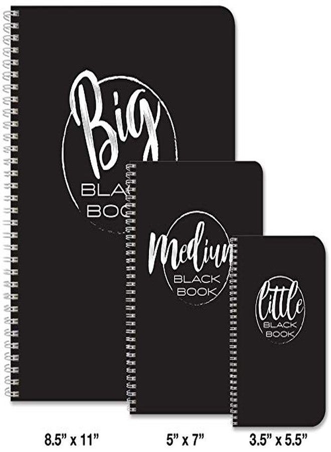 BookFactory Big Black Book/Address Book - 100 Pages, 8.5'' x 11'', Wire-O (Made in USA) - Image 5