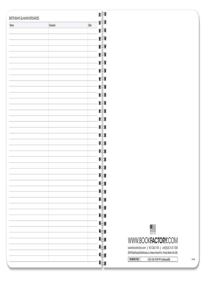 BookFactory Big Black Book/Address Book - 100 Pages, 8.5'' x 11'', Wire-O (Made in USA) - Image 4