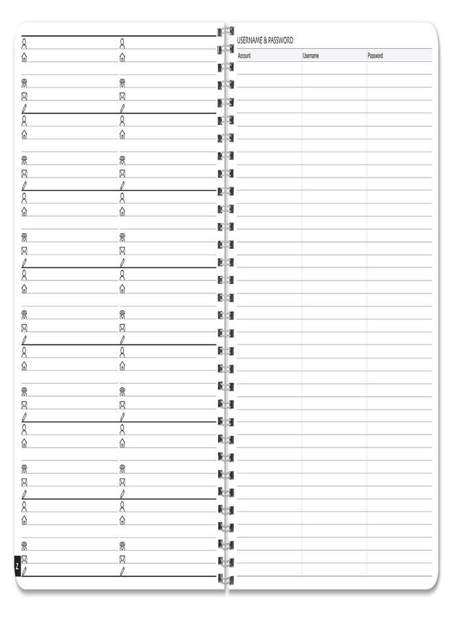 BookFactory Big Black Book/Address Book - 100 Pages, 8.5'' x 11'', Wire-O (Made in USA) - Image 3
