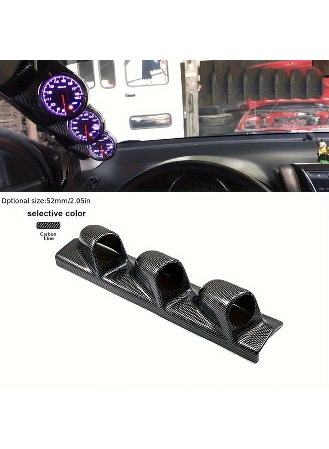 Durable ABS Black Triple Gauge Pod 52mm 3 Hole Dashboard Mount Holder 1pc - Image 4