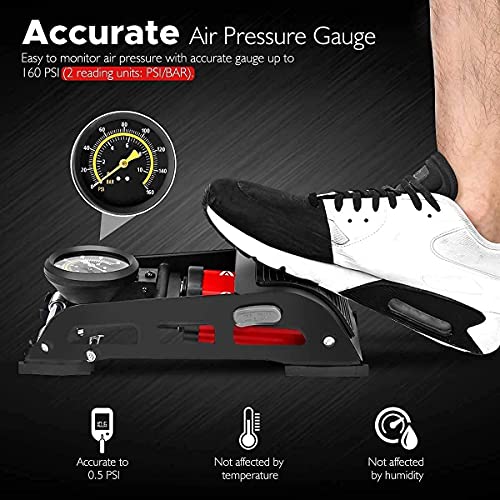 Kriq Double Cylinder Portable High Pressure Foot Air Pump Compressor for Car and Bike Air Pump for Motorbike, Cars, Bicycle for Football, Cycle Pumps for Bicycle, Car. - Image 5