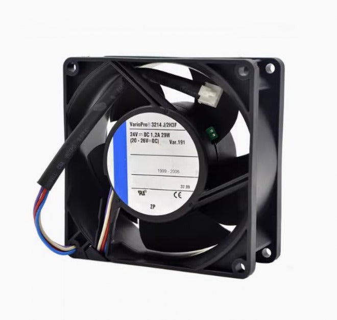 3214J/2H3F DC 24V 1.2A 29W مروحة تبريد بتقنية المحول (Inverter) أبعادها 92x92x38 مم وطولها 9 سم، تحتوي على 4 أسلاك كهربائية - Image 2