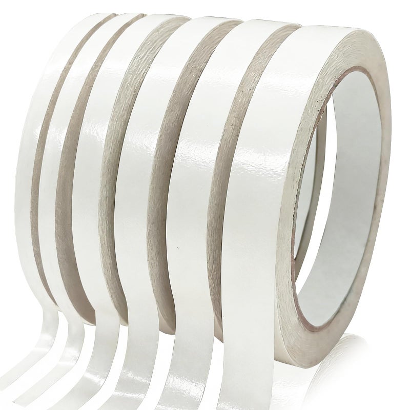 SmaringRobot Double Sided Tape for Crafts, Double-Sided Tape for Arts, Scrapbook Supplies, Photography, Gifts Box, Scrapbooking, Card Making, Paper Backing, Tear-by-Hand, 6 Roll Heavy Duty Multi-Size Adhesive Tape - Image 1