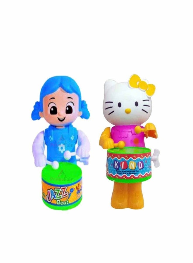 ROSEFAIR Cute Drummer Toy with Drumming and Dancing Action for Kids Baby Rattle Toys Set Toddler Kids Key-Operated Toys Kids (KITTY-BLUE-KITTYCAT-PAC-03) - Image 2