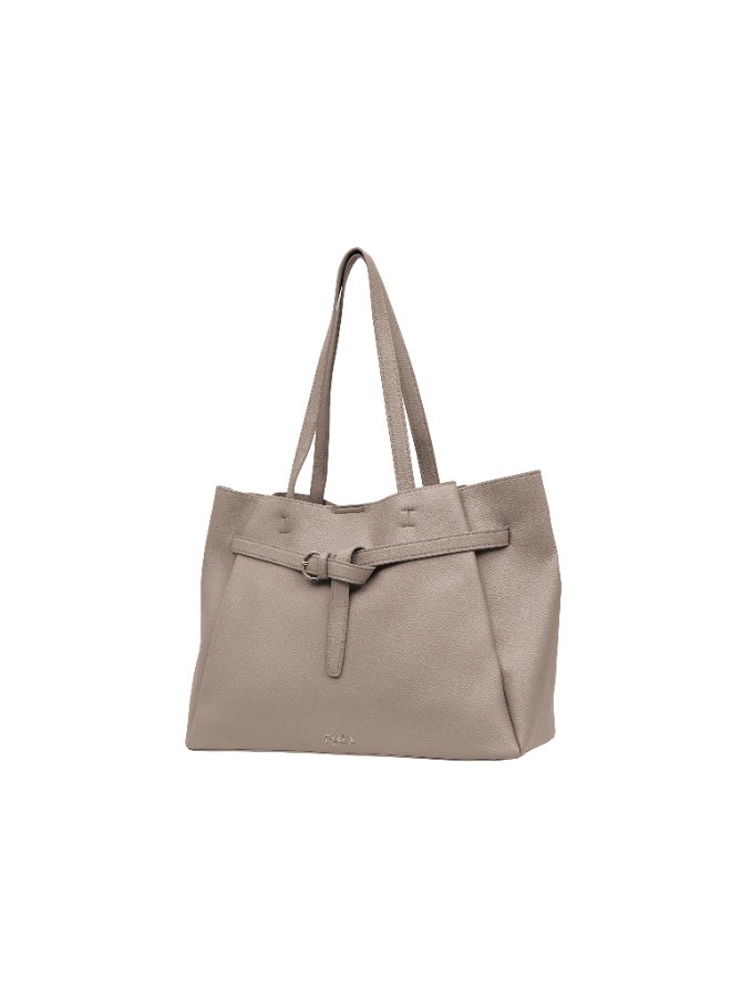 Foska Women's Large Shoulder Bag - Classic Design Beige/Nude - 37.5x28.5 cm - Image 2