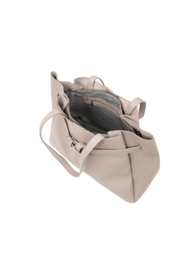 Foska Women's Large Shoulder Bag - Classic Design Beige/Nude - 37.5x28.5 cm - Image 5