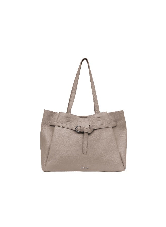 Foska Women's Large Shoulder Bag - Classic Design Beige/Nude - 37.5x28.5 cm - Image 1