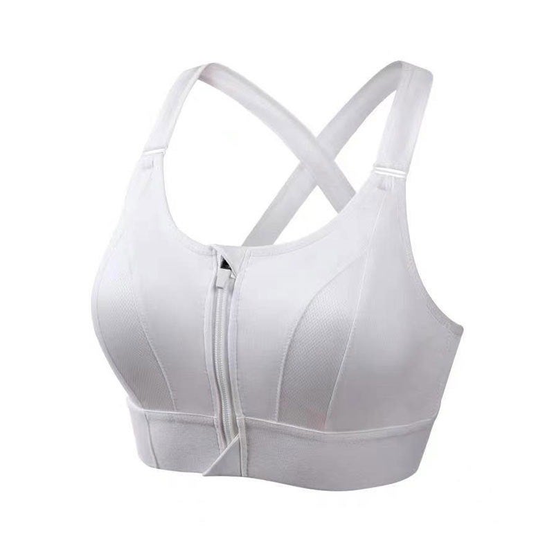 Soft Tea Heart Language Adjustable Front Zipper Sports Bra Shockproof Non-Rimless Vest Cross Beautiful Back Underwear For Women - Image 1