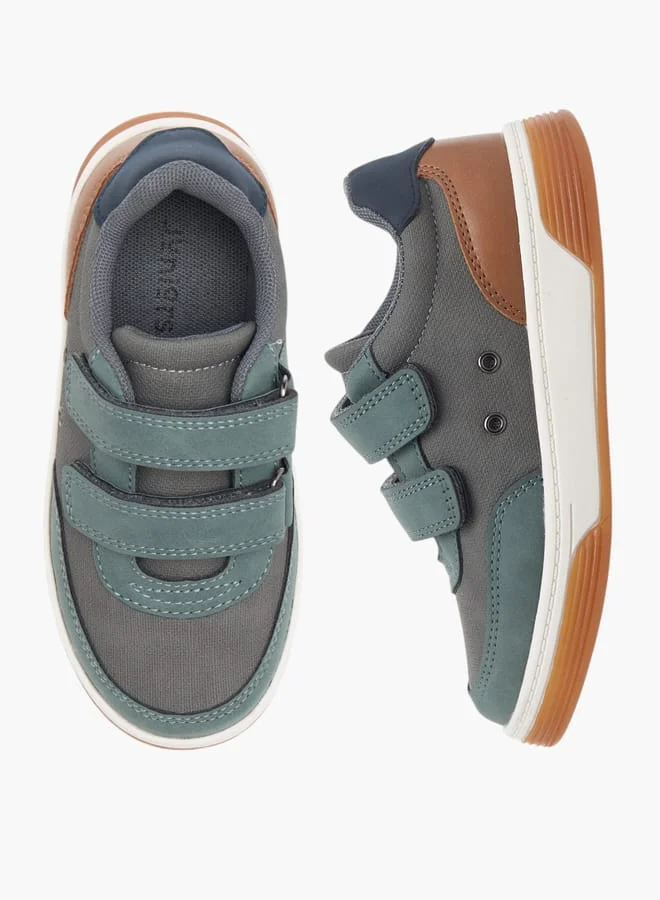JUNIORS Boys Colourblock Sneakers With Hook And Loop Closure