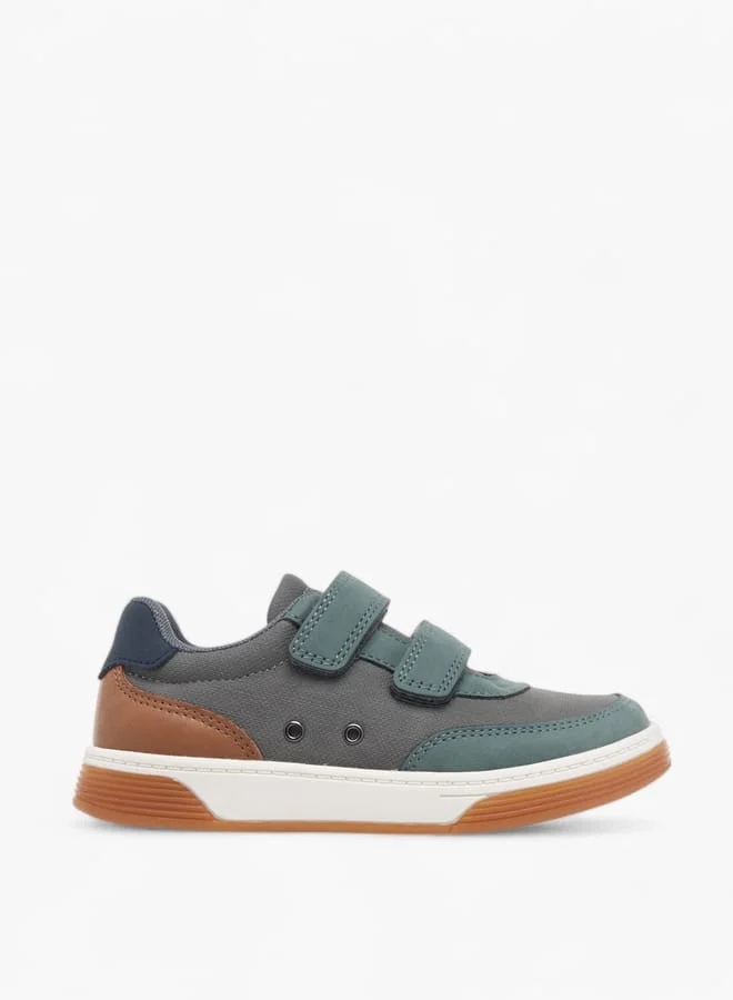 JUNIORS Boys Colourblock Sneakers With Hook And Loop Closure