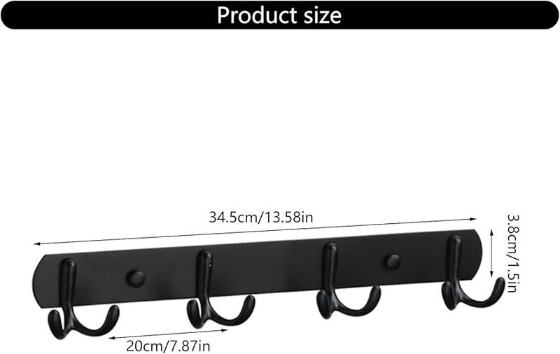 Silver Stainless Steel Wall Hooks 4 Double Prongs Hanger Organizer For Coat Towel Hat Key - Image 4