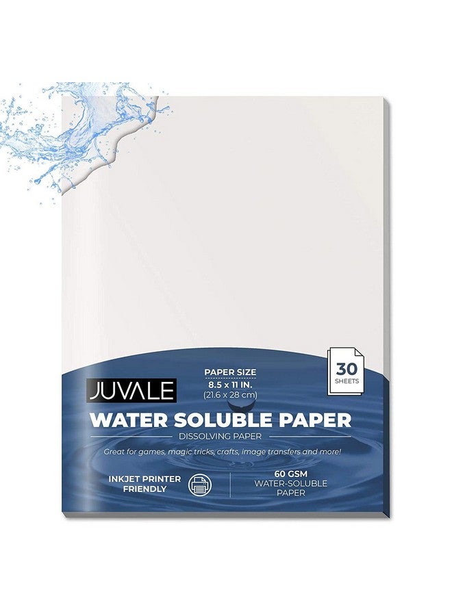 Juvale 30 Pack Water Soluble Paper, Dissolvable Disappearing Sheets for Embroidery, Arts, Crafts, Letter-Size (3pt, 60gsm, 8.5 x 11 in) - Image 1
