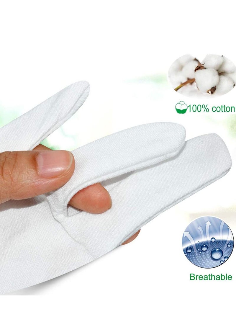 SYOSI White Cotton Gloves Large Moisturizing For Dry Hands Eczema, Overnight Lotion Spa 6 Pairs Jewelry Inspection Work  - Image 3