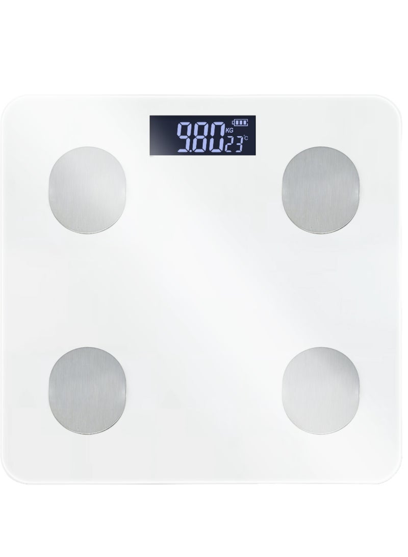 OMAKSS Digital Weight Scale,Bluetooth Body Fat Scale,LED Display and Step-On,Body Composition Monitor Health Analyzer,26x260x2cm,White - Image 2