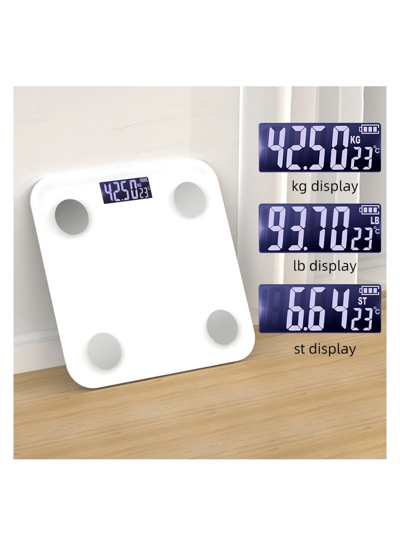 OMAKSS Digital Weight Scale,Bluetooth Body Fat Scale,LED Display and Step-On,Body Composition Monitor Health Analyzer,26x260x2cm,White - Image 3