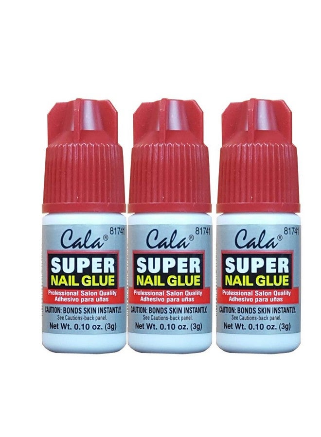 CALA 3 Bottles Super Nail Glue Professional Salon Quality,Quick And Strong Nail Liquid Adhesive - Image 1