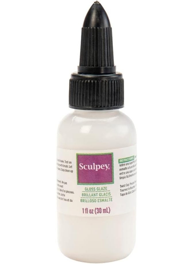 SculpeyÂ® Gloss Glaze, Non Toxic, 1 fl oz. bottle with precise flow twist cap. Will add a glossy finish to your baked polymer oven-bake clay creations! - Image 3