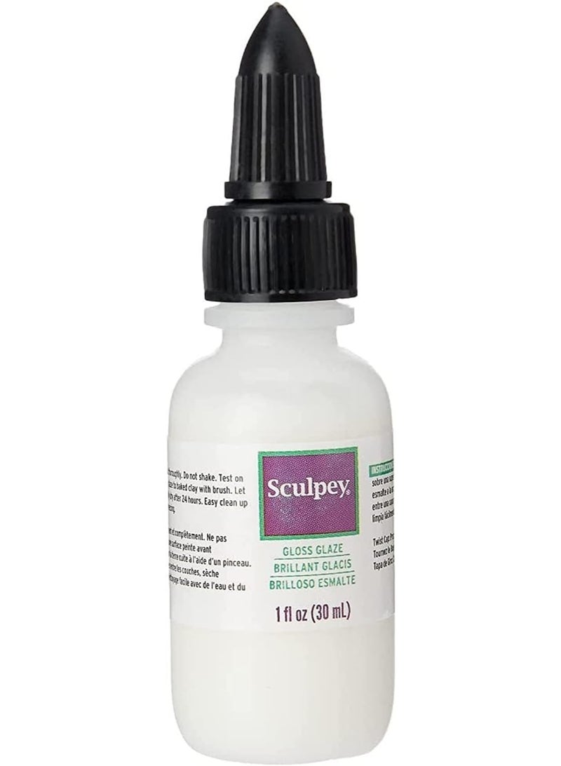 SculpeyÂ® Gloss Glaze, Non Toxic, 1 fl oz. bottle with precise flow twist cap. Will add a glossy finish to your baked polymer oven-bake clay creations! - Image 2
