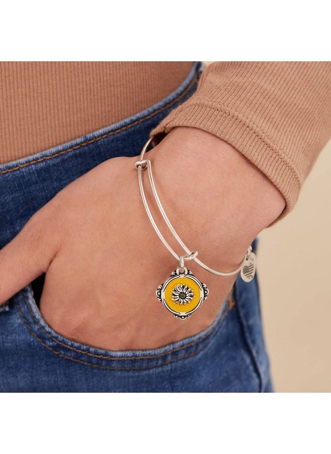 ALEX AND ANI - Path Of Symbols Expandable Bangle For Women Token Of Adoration Charm Rafaelian Silver Finish 2 To 3.5 In - Image 1