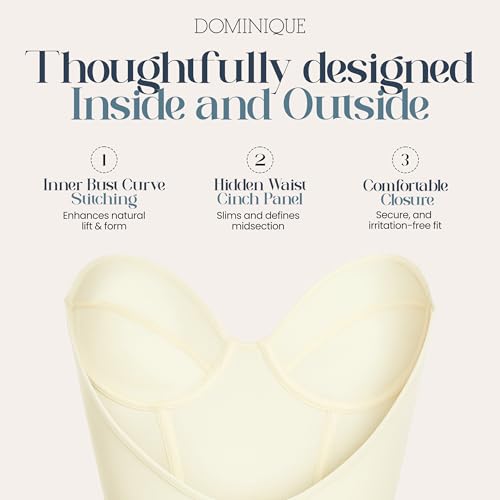 Dominique Noemi Women’s Backless Strapless Longline Bustier Bridal Bra #6377 - Full Support, Shaping Bra - Lingerie for women - Image 5