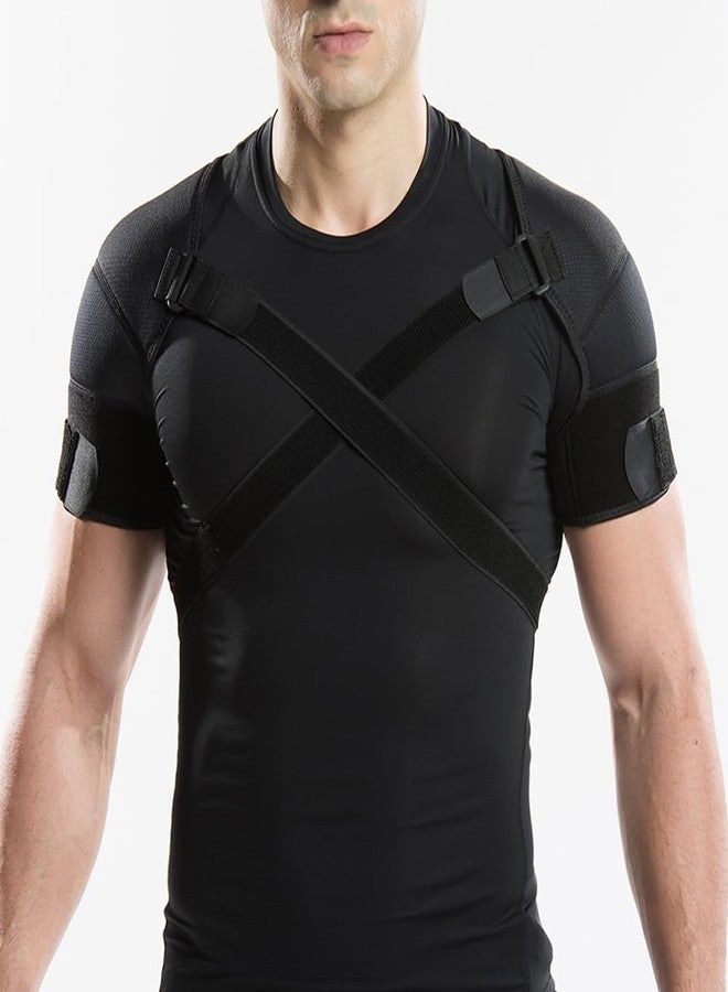 Kuangmi Double Shoulder Support Brace Strap Wrap Neoprene Protector,M - Image 5