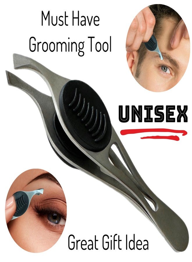 ALAZCO 1 ALAZCO Professional Comfort Hold Soft Grip Non-Slip Stainless Steel Slanted Tip Eyebrow Tweezers Facial Hair Removal Ingrown Brows Slant Tweezer Women Men - Image 4