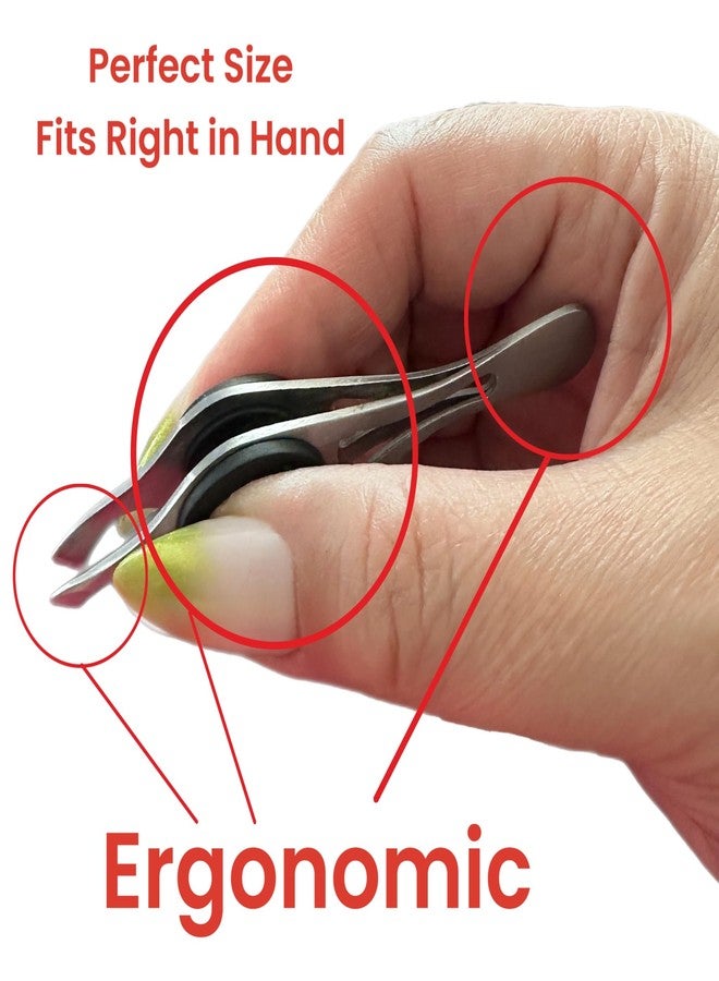 ALAZCO 1 ALAZCO Professional Comfort Hold Soft Grip Non-Slip Stainless Steel Slanted Tip Eyebrow Tweezers Facial Hair Removal Ingrown Brows Slant Tweezer Women Men - Image 5