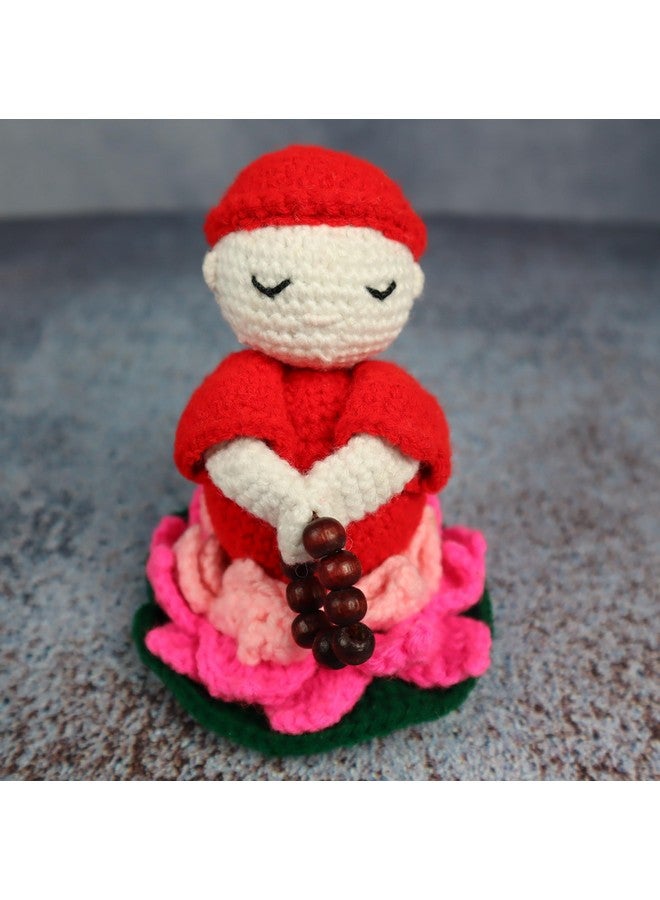 سوترا لعبة بوذا المصنوعة يدويًا من سوترا | لعبة راهب محشوة باللون الأحمر الأنيق | لعبة بوذا أميجورومي كهدية | لعبة راهب بوذا الصوفية الهادئة | ألعاب ناعمة مقاس 4.5 × 4 بوصة للأطفال البنات والأولاد - Image 1