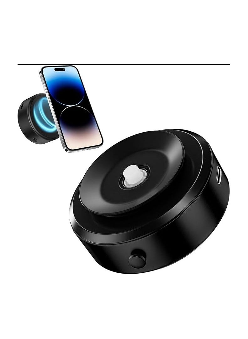 حامل هاتف مزدوج الجوانب: كوب شفط مزدوج مبتكر وتصميم مغناطيسي، حامل هاتف بالشفط المغناطيسي باللون الأسود - Image 2