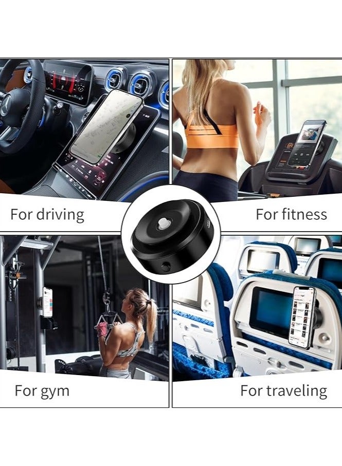 حامل هاتف مزدوج الجوانب: كوب شفط مزدوج مبتكر وتصميم مغناطيسي، حامل هاتف بالشفط المغناطيسي باللون الأسود - Image 3