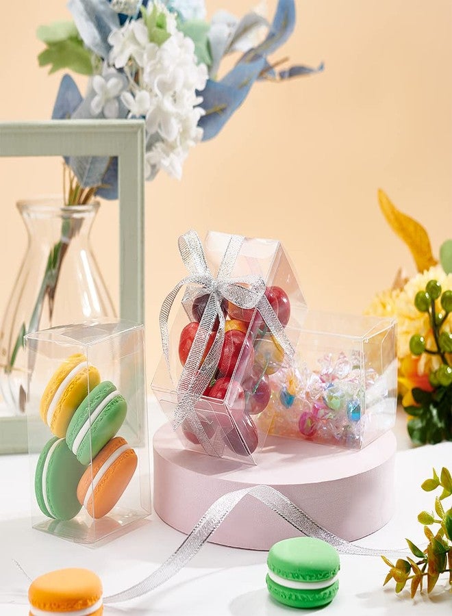 BENECREAT 30PCS 2.3x2.3x4 Film Covered Clear Plastic Party Favor Box for Wedding Party Decor, Choclates, Candy Cookies Favors, Mother's Day Festival Gift Packaging - Image 5