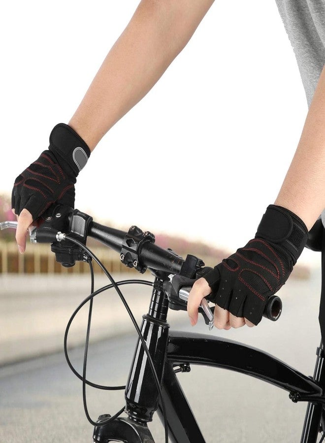 UROCK Workout Gloves with Wrist Support for Gym Workouts, Pull Ups, Cross Training, Weightlifting, Calisthenics, WOD- Silicone Padding - Great Hand Grip & No Calluses, Free Size (Red) - Image 4