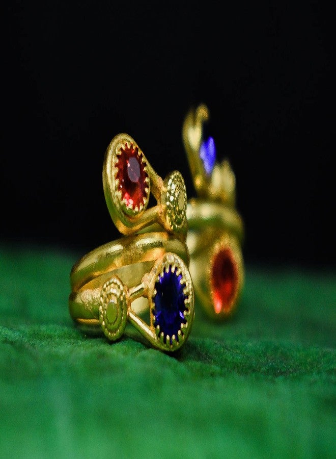 AanyaCentric Combo of 2 Pair Gold-Plated Toe Rings Adjustable, Trendy & Fashion Accessories - Image 4