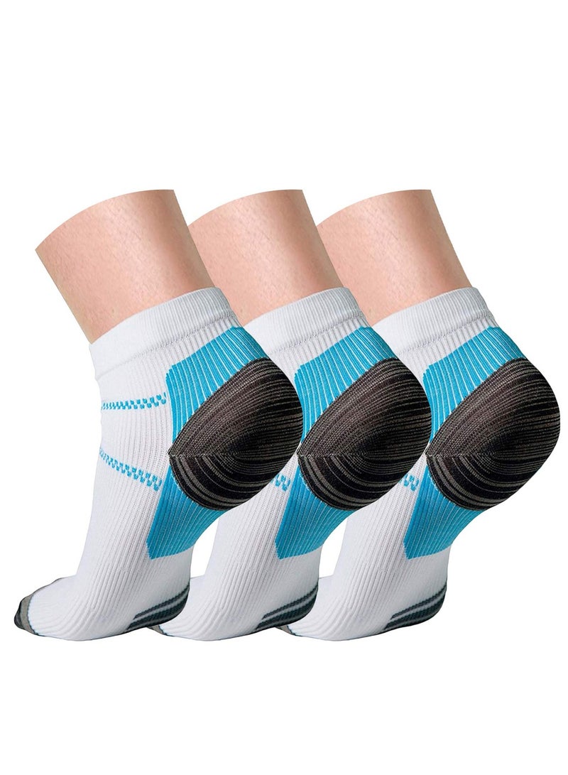 SYOSI 3 Pairs Compression Socks for Women and Men Upgraded Sport Plantar Fasciitis Arch Support Low Cut Compression Foot Socks Best for Athletic Sports, Running, Travel - Image 2