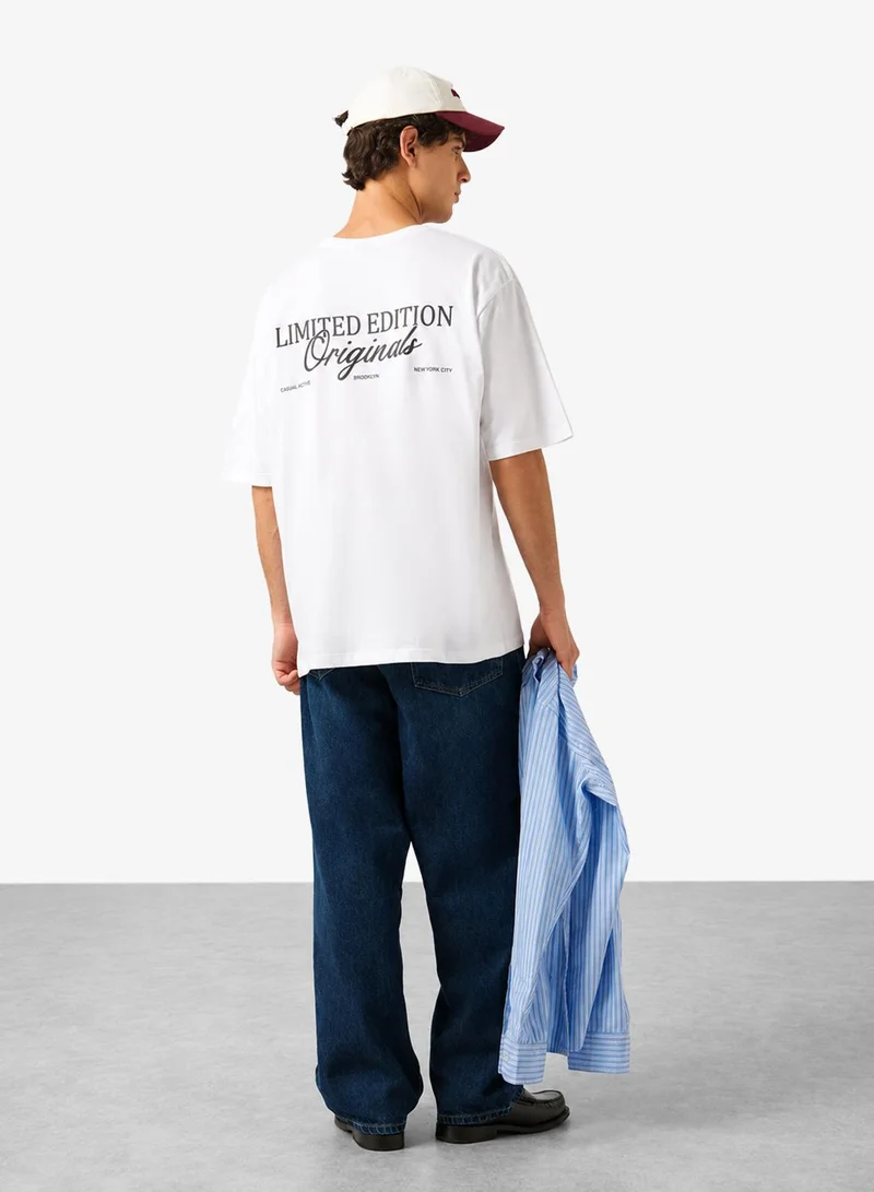 Seventy Five  Essential Crew Neck Oversize Drop Shoulder T-Shirt for Men | Best Price UAE