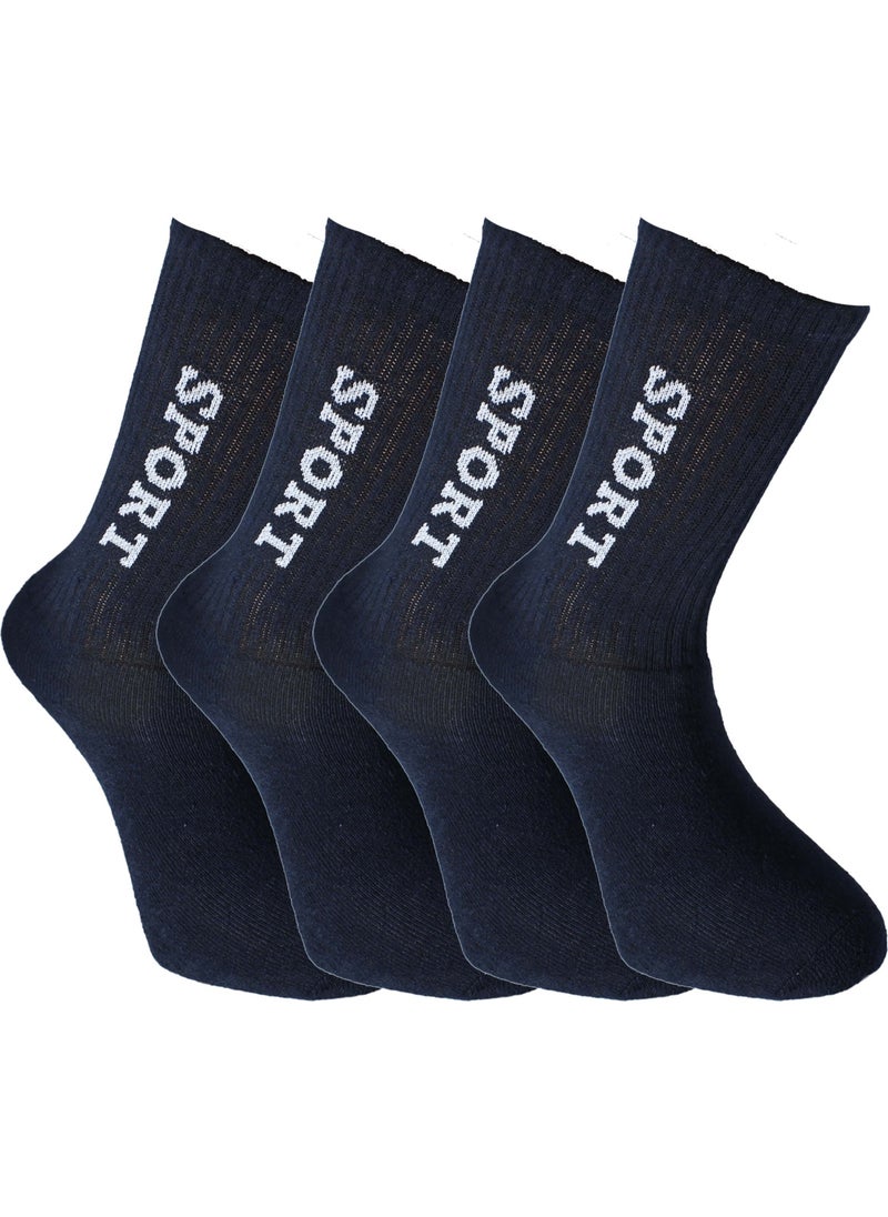 Seva Men's Socks Sports Socks Towel Sole Ribbed - Navy Blue 2 Pairs  - Image 1