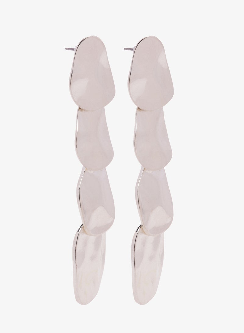 Ginger Chunky Drop Down Silver Earrings - Image 1