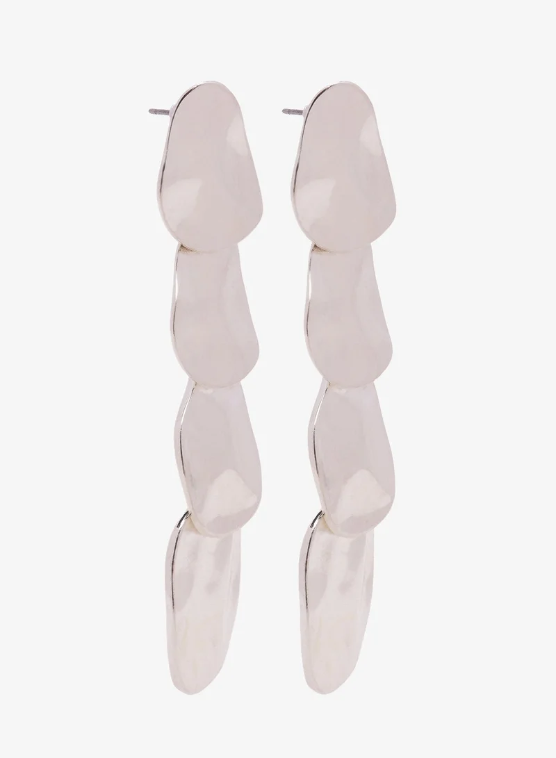 Ginger SILVER Chunky Drop Down Silver Earrings for Women | Best Price UAE