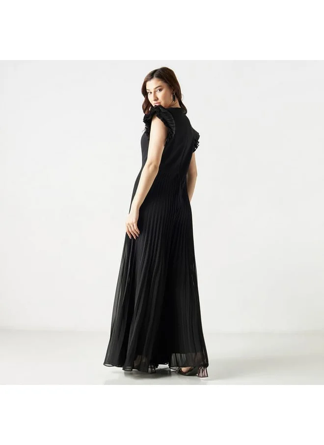 2Xtremz 2Xtremz Pleated Jumpsuit with Layered Sleeves
