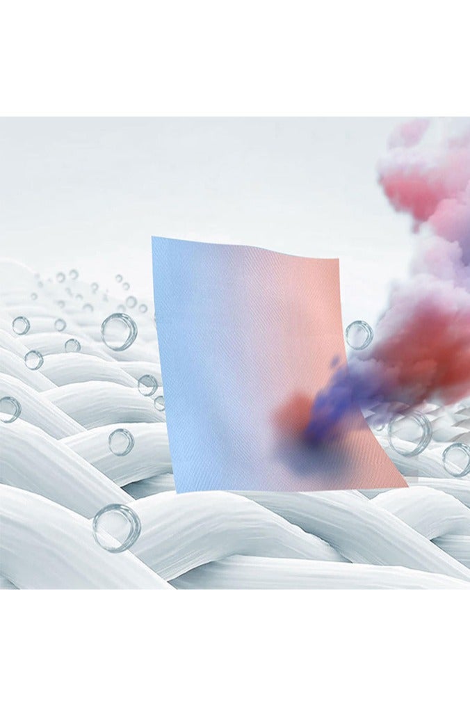 بوفان ورق امتصاص صبغ الملابس - ابتكار صديق للبيئة، مضاد للبقع، مناسب لمجموعة متنوعة من الغسالات، يحافظ على الملابس زاهية الألوان لفترة طويلة، موفر للطاقة والوقت ومريح، يمنع اختلاط الألوان، خالٍ من العطور - 100 ورقة - Image 2