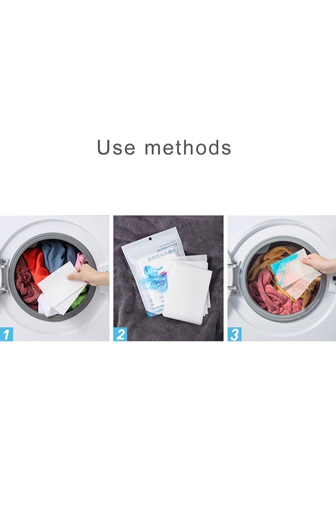بوفان ورق امتصاص صبغ الملابس - ابتكار صديق للبيئة، مضاد للبقع، مناسب لمجموعة متنوعة من الغسالات، يحافظ على الملابس زاهية الألوان لفترة طويلة، موفر للطاقة والوقت ومريح، يمنع اختلاط الألوان، خالٍ من العطور - 100 ورقة - Image 5