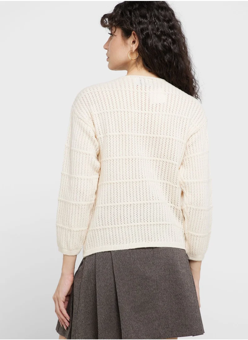 ELLA Mesh Knit Sweater