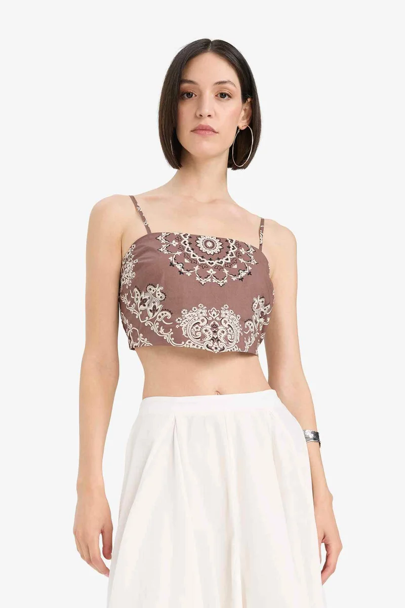 DeFacto Afra x DeFacto Square Neck Voile Strappy Blouse