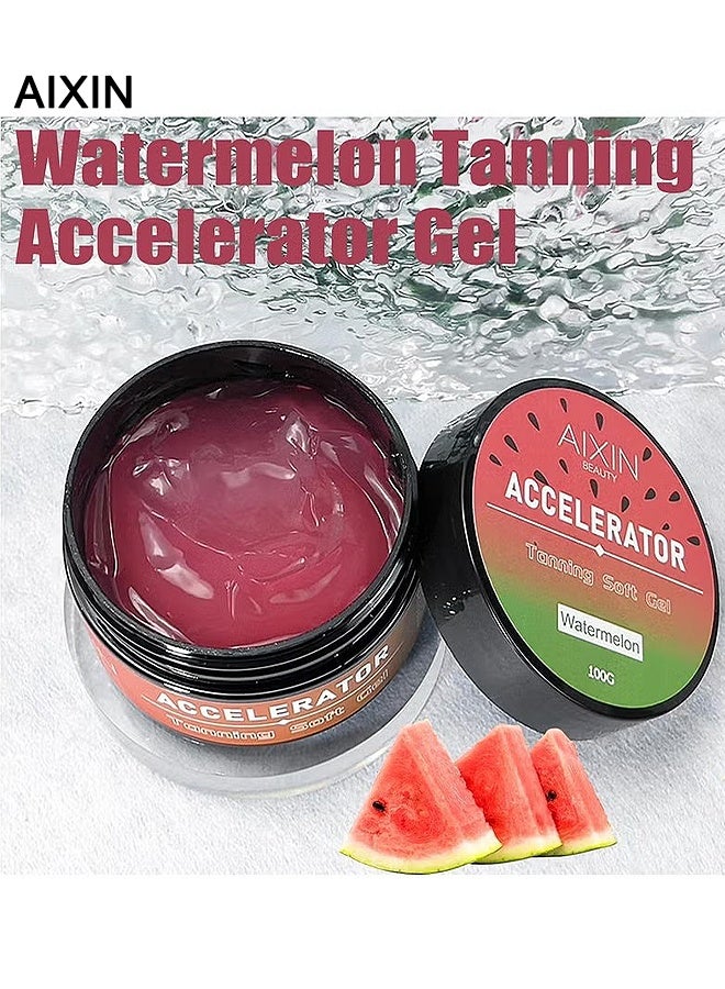 AIXIN Tan Accelerator For Sunbed, Watermelon Tan Enhancers & Accelerators, Self-Tanning Soft Gel, Tanning Cream For Natural Brown, Tanning Moisturiser, Sun Bed Tanning Accelerator, High Moisturizing & Refreshing 100G - Image 5