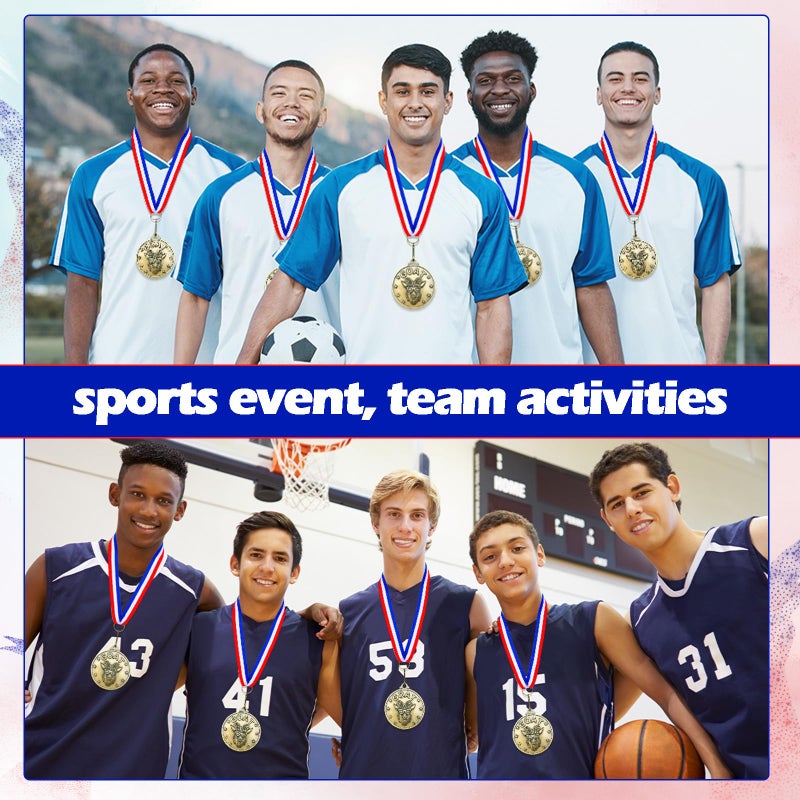 Remuuly 30-60 Pcs Goat Medals Bulk Greatest of All Time Medals MVP Award with Neck Ribbon All Time Goat Trophy Gold Champion Prize for Team Events, Sports Competitions(30) - Image 5