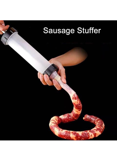 Manual Sausage Maker Machine with 3 Different Size Filling Nozzles, Food Grade Meat Stuffing Machine for Home Use