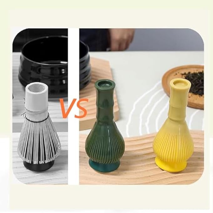 Lonimia 2 Pcs Matcha WhiskPlastic Resin Tea WhiskMatcha BrushMatcha ToolsYellow And Green - Image 4